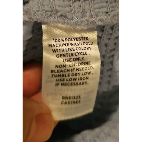 Halogen Sz XL Women's Light Blue Top Ruffle Neck Sheer Long Sleeves Blouse - Picture 6 of 8